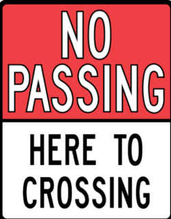 Do not pass vehicles within 30 metres of a pedestrian crossing sign for G1 license exam preparation in Ontario - CanDriveHub