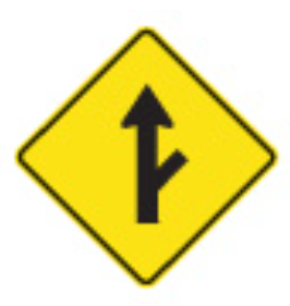 Road Branching Off Ahead sign for G1 license exam preparation on CanDriveHub