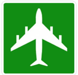 Route to airport directional sign for G1 exams and tests preparation on CanDriveHub